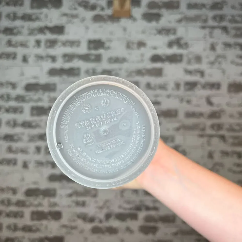 Starbucks | gray wave scalloped drink cup with straw